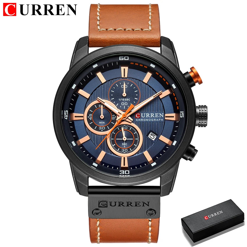 Relógio Masculino de Quartzo Curren Fashion Date