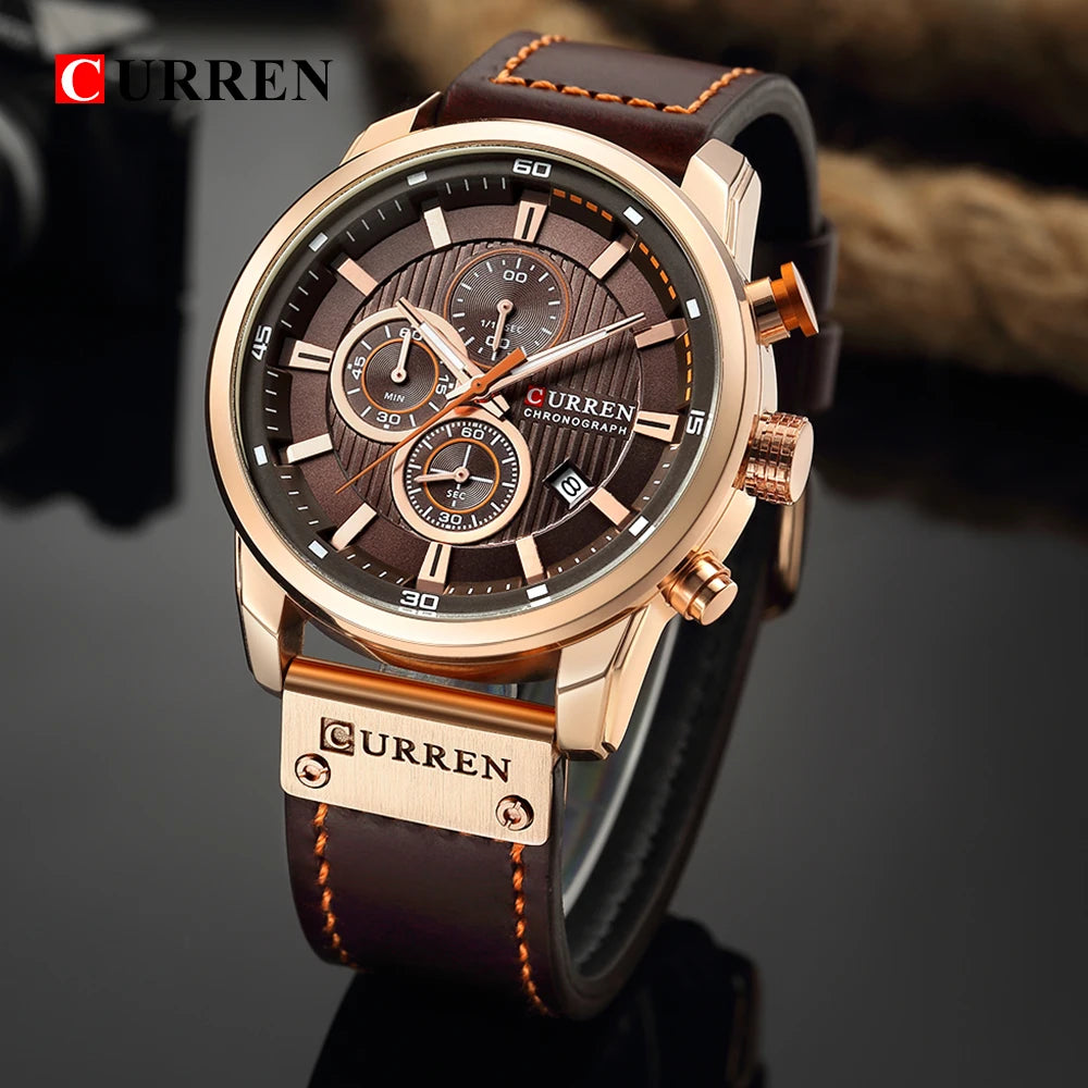 Relógio Masculino de Quartzo Curren Fashion Date