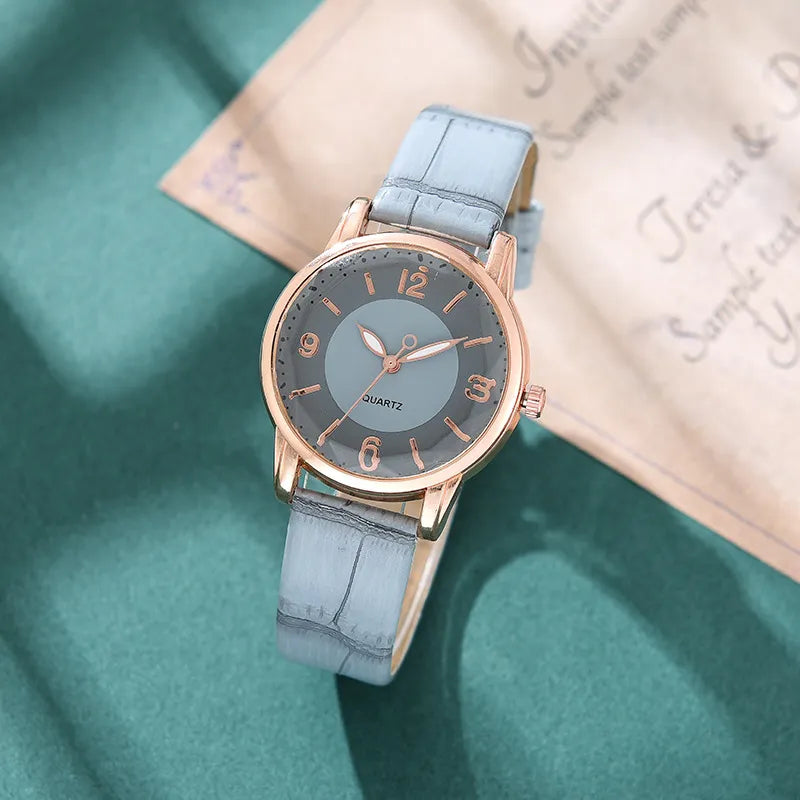 Relógio Feminino Clássico Quartzo com Pulseira em Couro