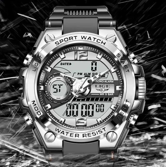 Relógio Masculino Militar Digital Com Pulseira Em Silicone