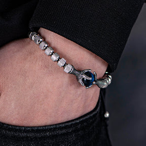 Bracelete Garra de Dragão Banhado a Prata