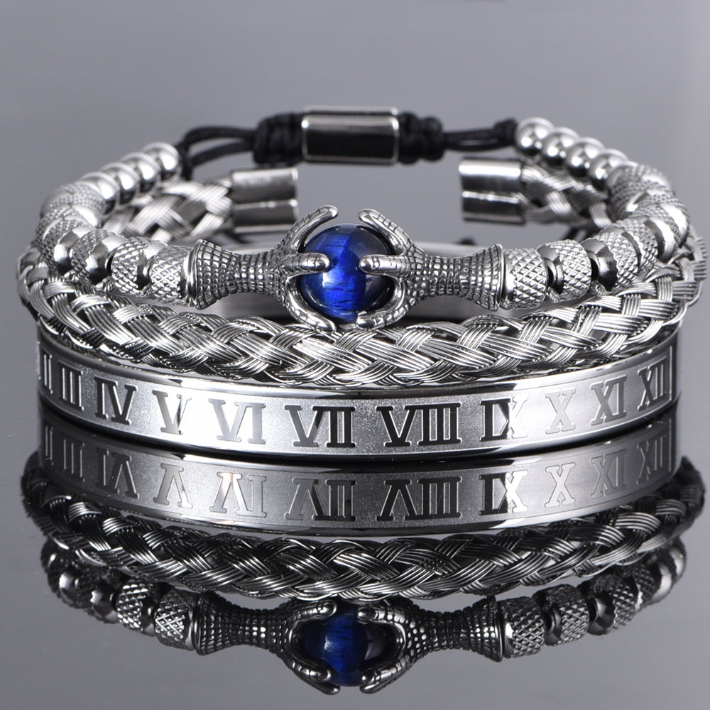 Bracelete Garra de Dragão Banhado a Prata