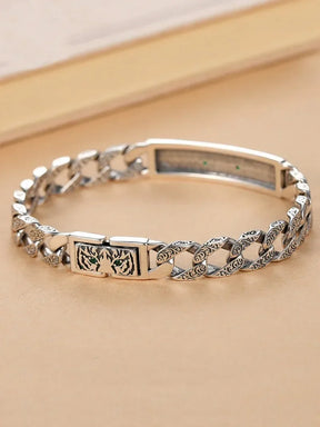 Pulseira Masculina Tigre Banhado a Prata