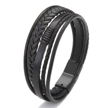 Pulseira Masculina King Em Couro Com Fecho Magnético