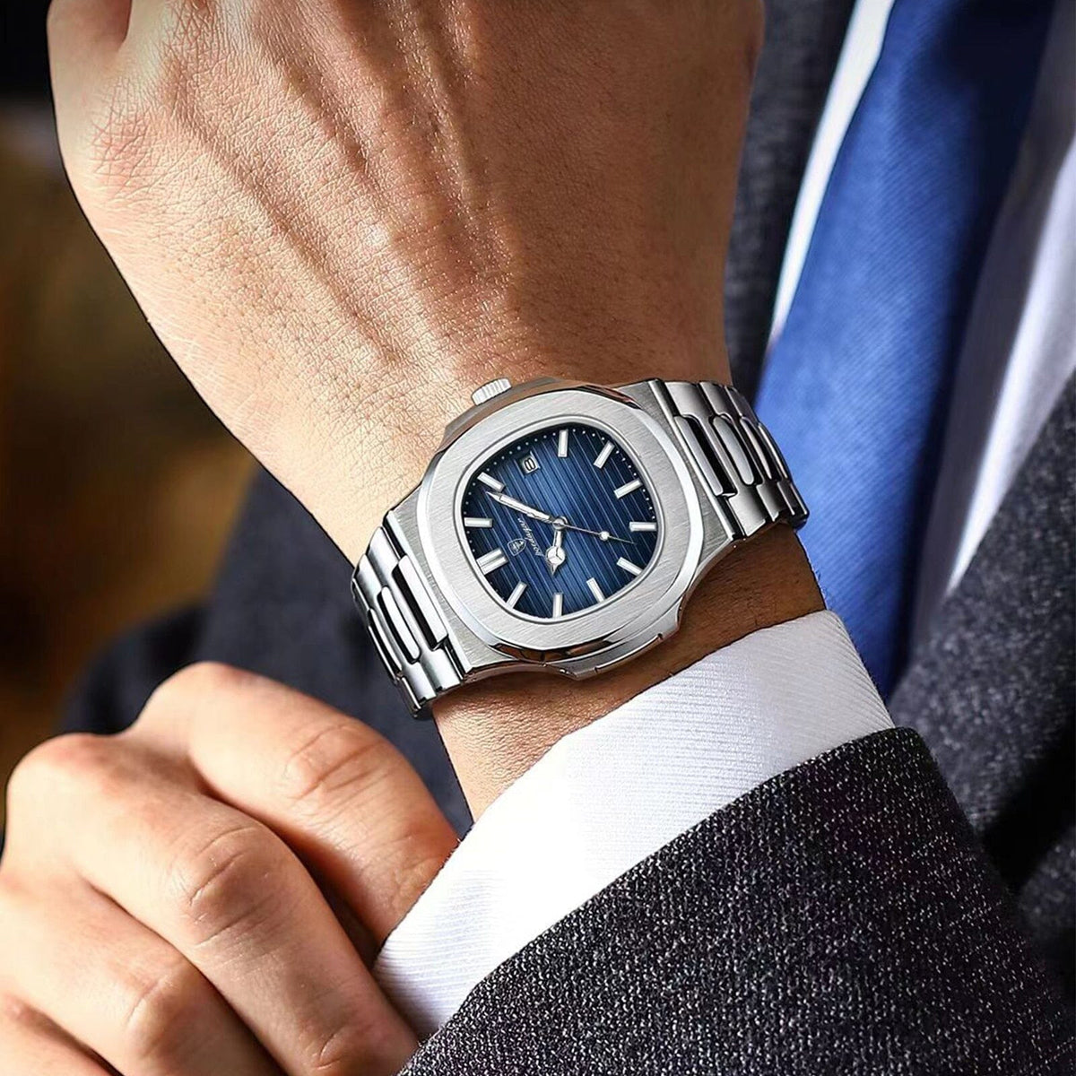 Relógio Masculino Chronos Quartzo Com Pulseira Em Aço